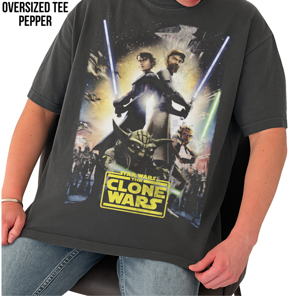 Star Wars The Clone Wars Shirt – Anakin Obi-Wan Ahsoka Yoda Graphic Tee