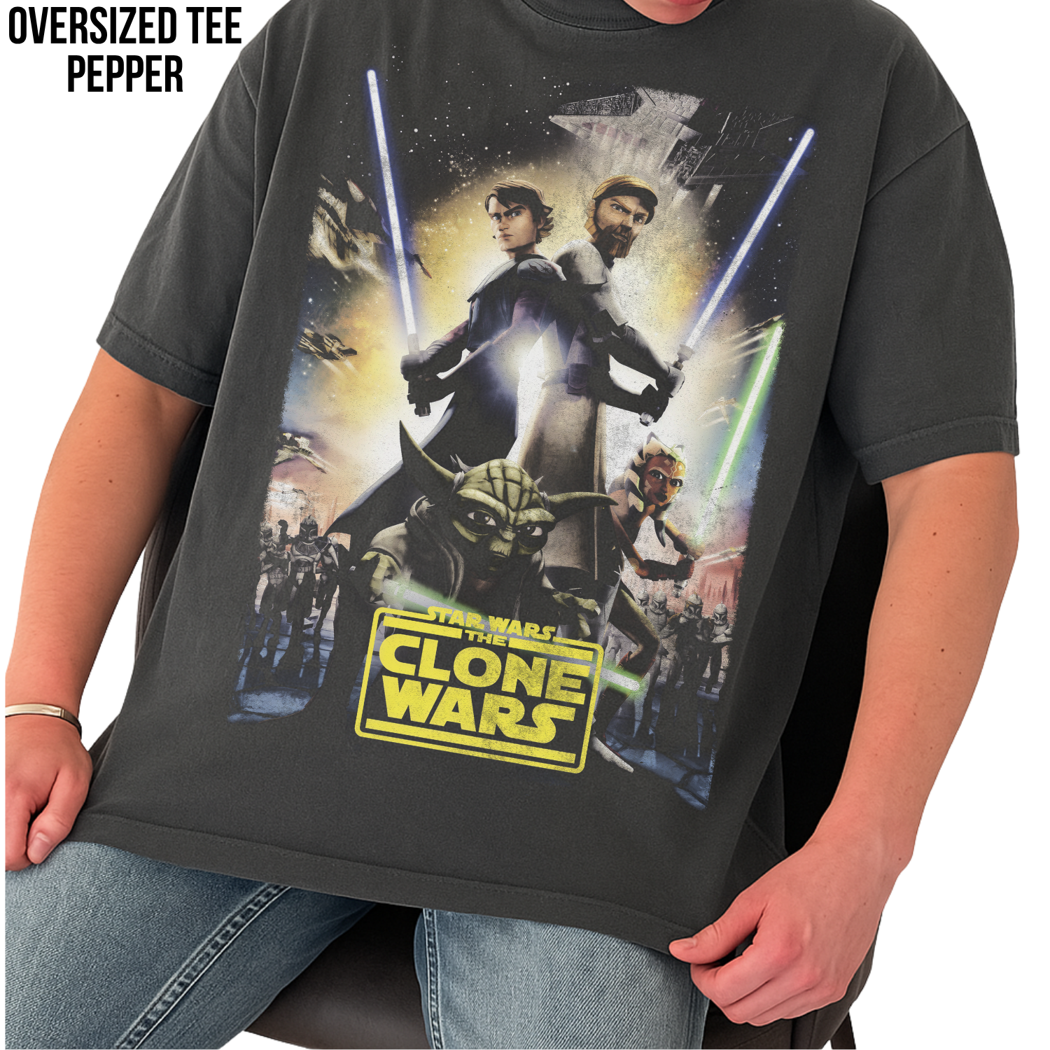 Star Wars The Clone Wars Shirt – Anakin Obi-Wan Ahsoka Yoda Graphic Tee