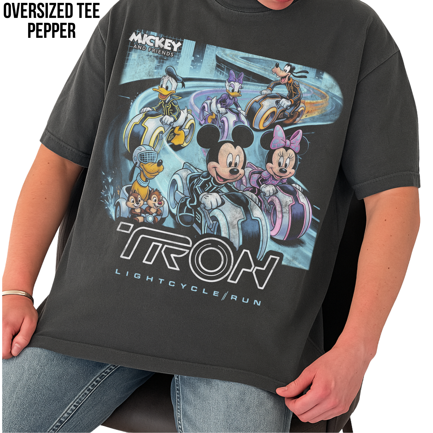Retro Tron Disney Shirt - Mickey and Friends Lightcycle Run Shirt