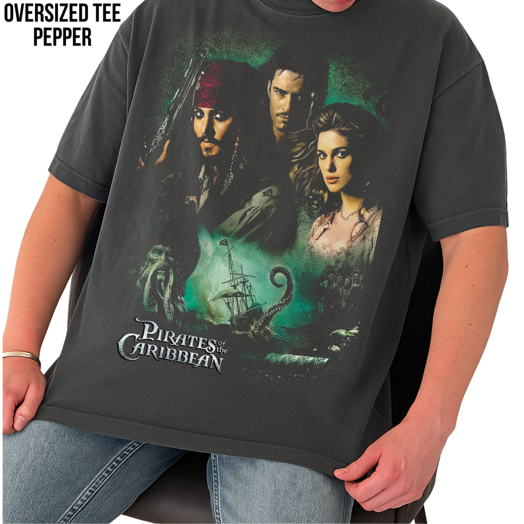 Pirates of the Caribbean Shirt – Jack Sparrow Will Turner Elizabeth Swann Cast Collage Tee, Pirates of the Caribbean Fan Gift, Disney Pirates Graphic Shirt, Dead Man's Chest Shirt
