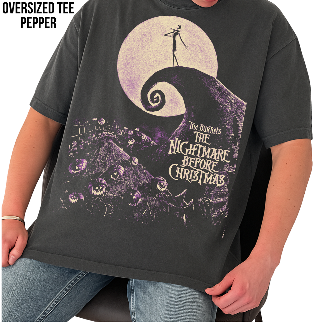 Nightmare Before Christmas Shirt – Tim Burton Nightmare Before Christmas Vintage Graphic Shirt, Jack Skellington Spiral Hill Tee, Disney Fan Gift, Halloween Movie Merch