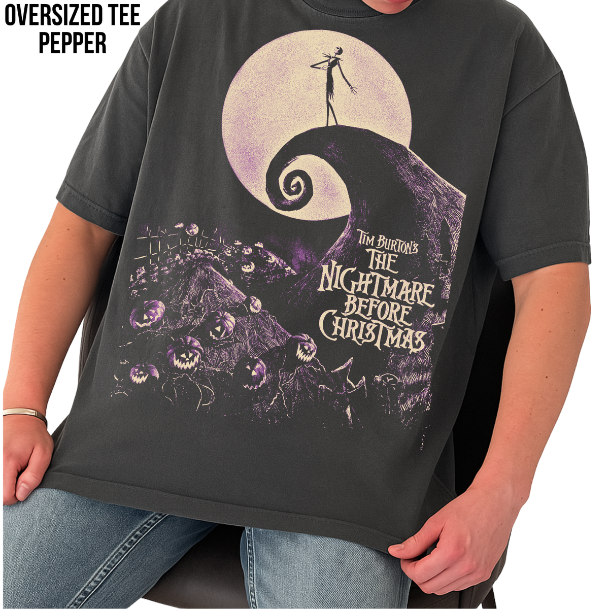 Nightmare Before Christmas Shirt – Tim Burton Nightmare Before Christmas Vintage Graphic Shirt, Jack Skellington Spiral Hill Tee, Disney Fan Gift, Halloween Movie Merch