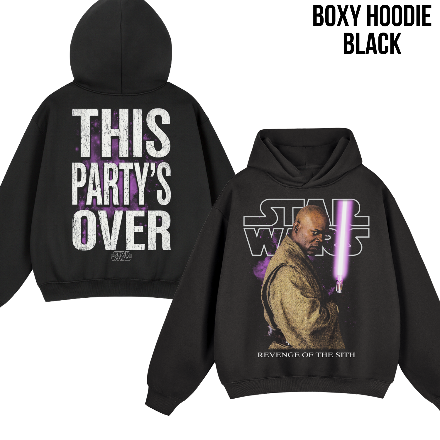 Star Wars Mace Windu Shirt – This Party's Over Double Sided Graphic Tee, Mace Windu Fan Gift, Revenge Of The Sith Shirt