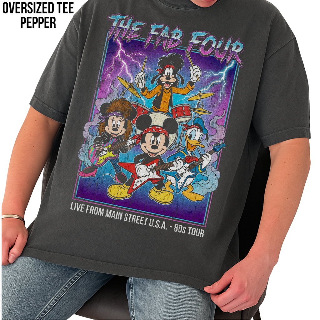The Fab Four Disney Shirt – 80s Rock Band Mickey Goofy Donald Minnie Tee