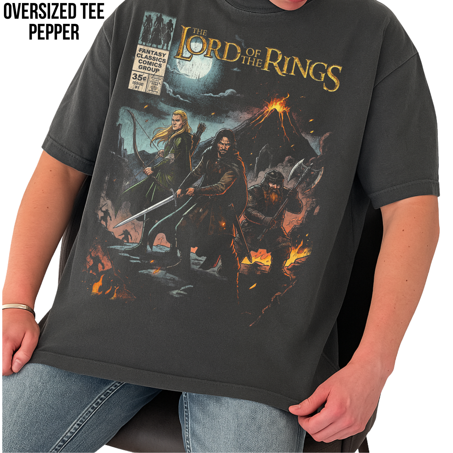 Lord of the Rings Comic Shirt – Aragorn, Legolas & Gimli Vintage Tee