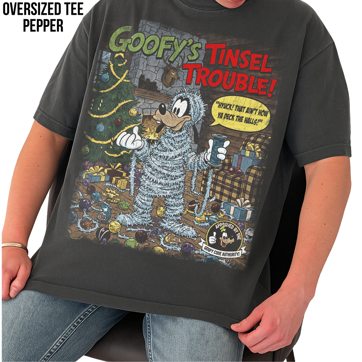 Goofy Christmas Shirt – Goofy's Tinsel Trouble Vintage Comic Graphic Shirt, Disney Goofy Holiday Fan Gift, Disney Christmas Comic Shirt, Disney Holiday Merch