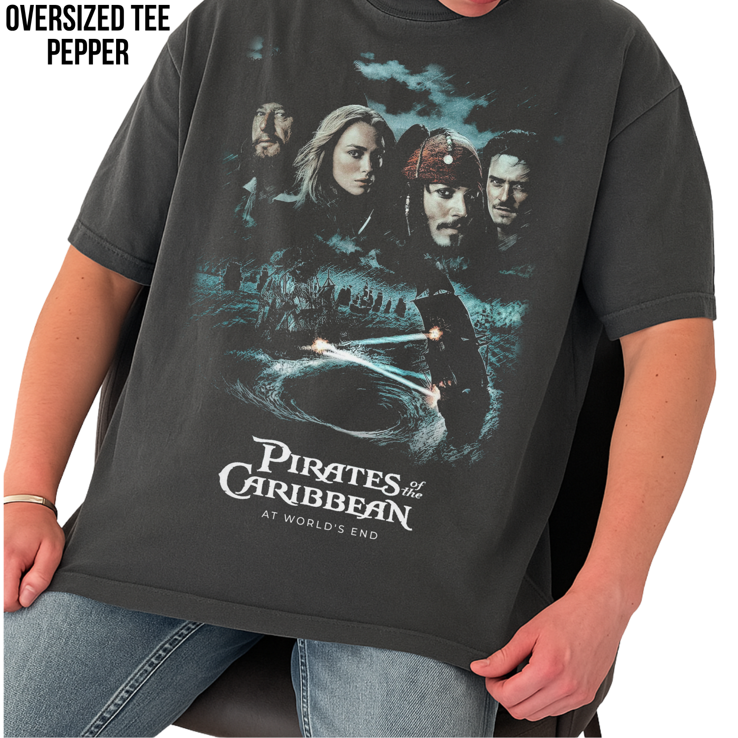 Pirates of the Caribbean At World's End Shirt – Pirates At World's End Cast Poster Tee, Jack Sparrow Will Turner Elizabeth Swann Fan Gift, Disney Pirates Graphic Shirt