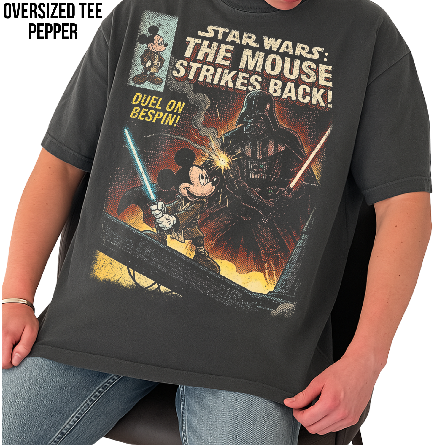Star Wars Mickey vs Vader Shirt – The Mouse Strikes Back Vintage Comic Tee