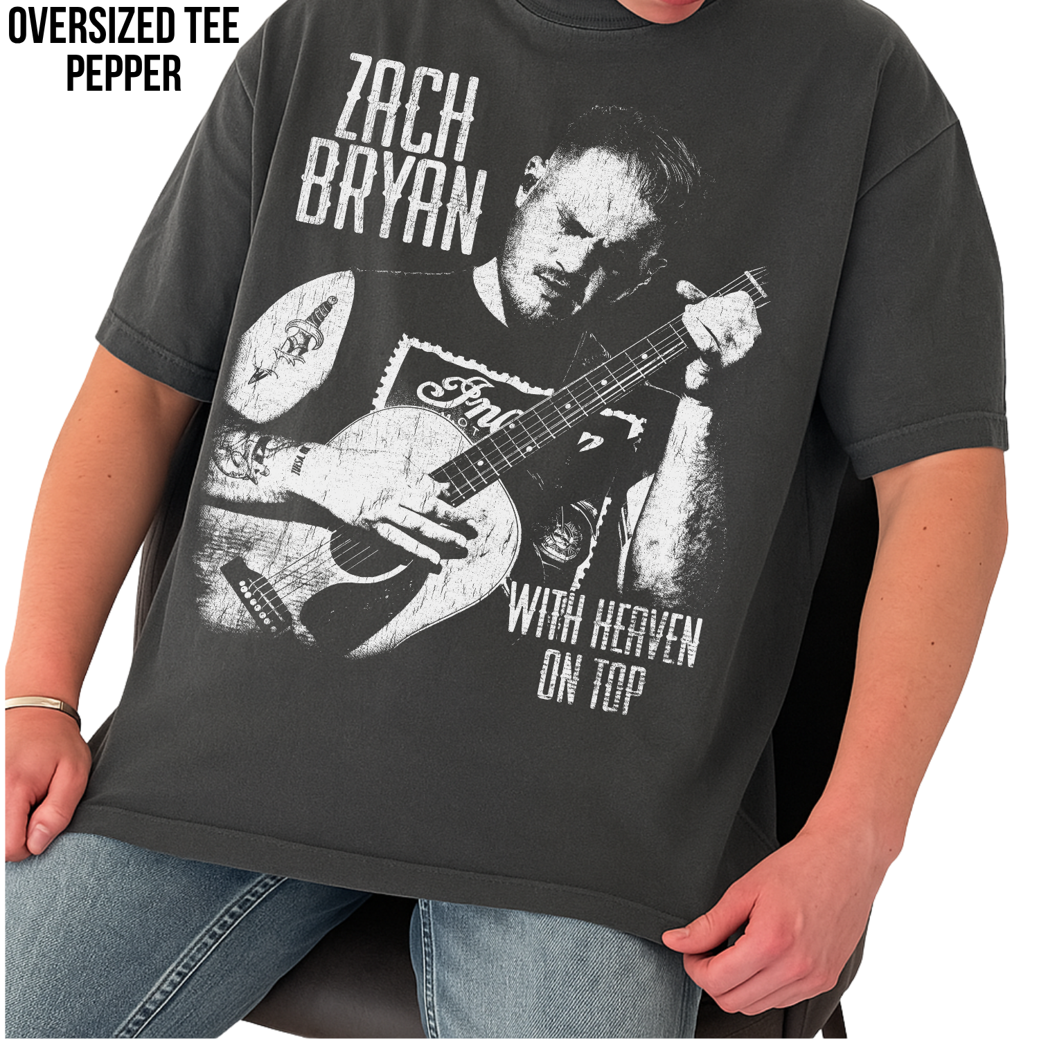 Vintage Zach Bryan Shirt – With Heaven On Top Tee