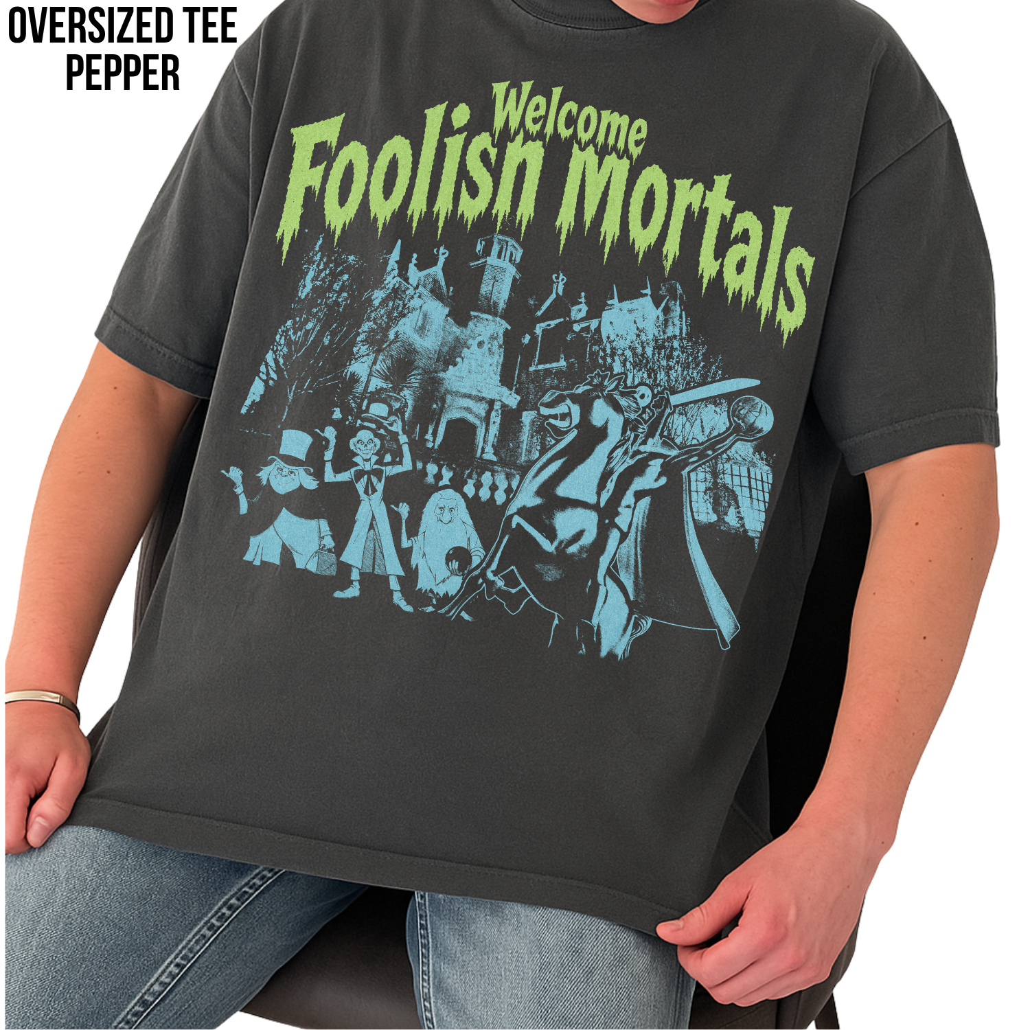 Haunted Mansion Shirt – Welcome Foolish Mortals Haunted Mansion Headless Horseman Hitchhiking Ghosts Tee, Walt Disney World Halloween Shirt, Disney Haunted Mansion Fan Gift