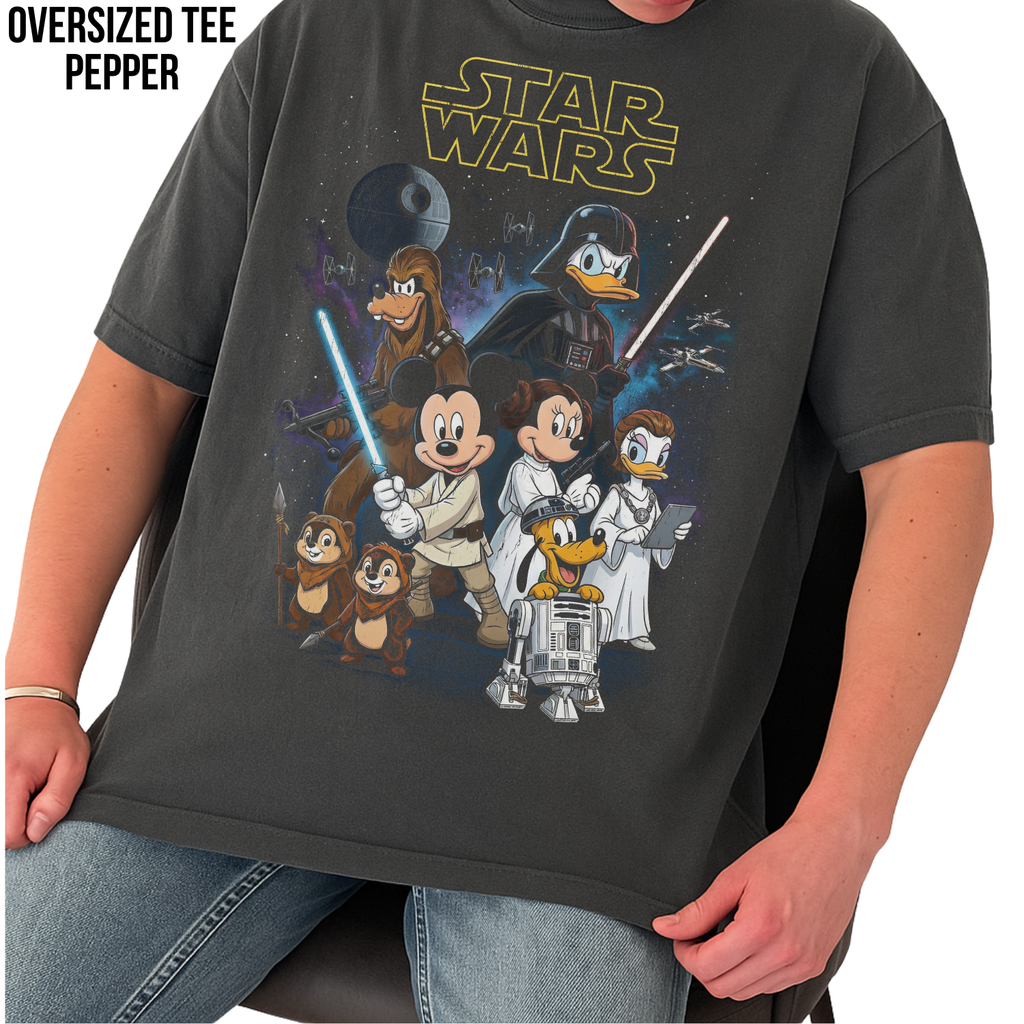 Vintage Disney Star Wars Shirt — Mickey Jedi Crossover Graphic