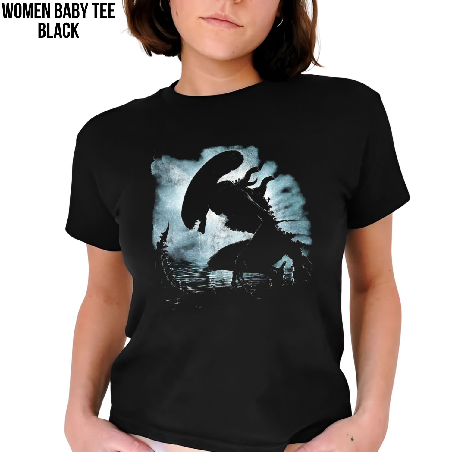 Alien Xenomorph Shirt – Xenomorph Silhouette Tee, Alien Movie Graphic Shirt, Sci-Fi Horror Fan Gift, Alien Graphic Tee