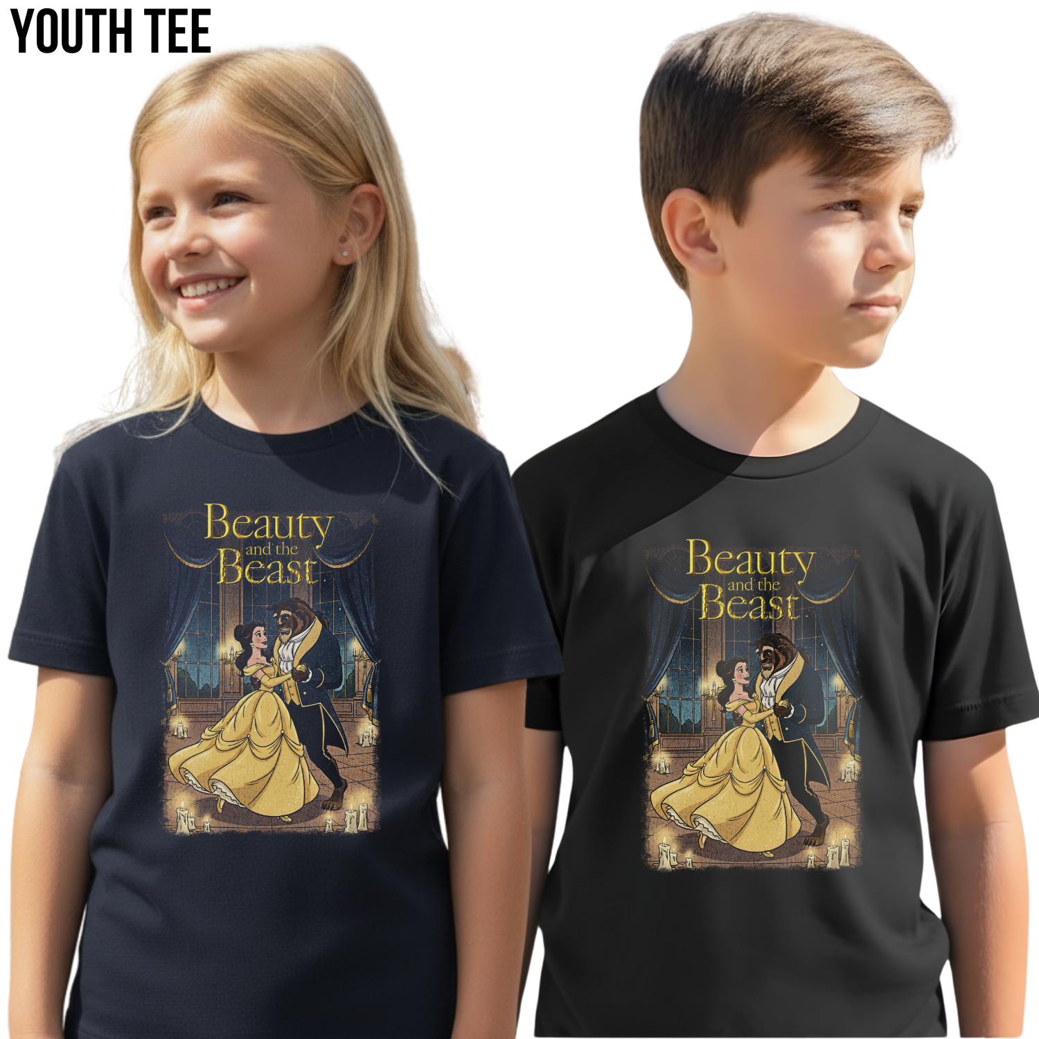 Beauty and the Beast Shirt: Vintage Belle & Beast Ballroom Tee