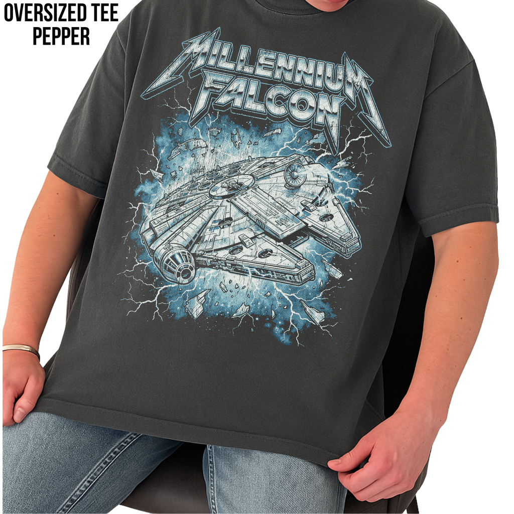 Millennium Falcon Heavy Metal Shirt — Star Wars Vintage Metal Band Tee