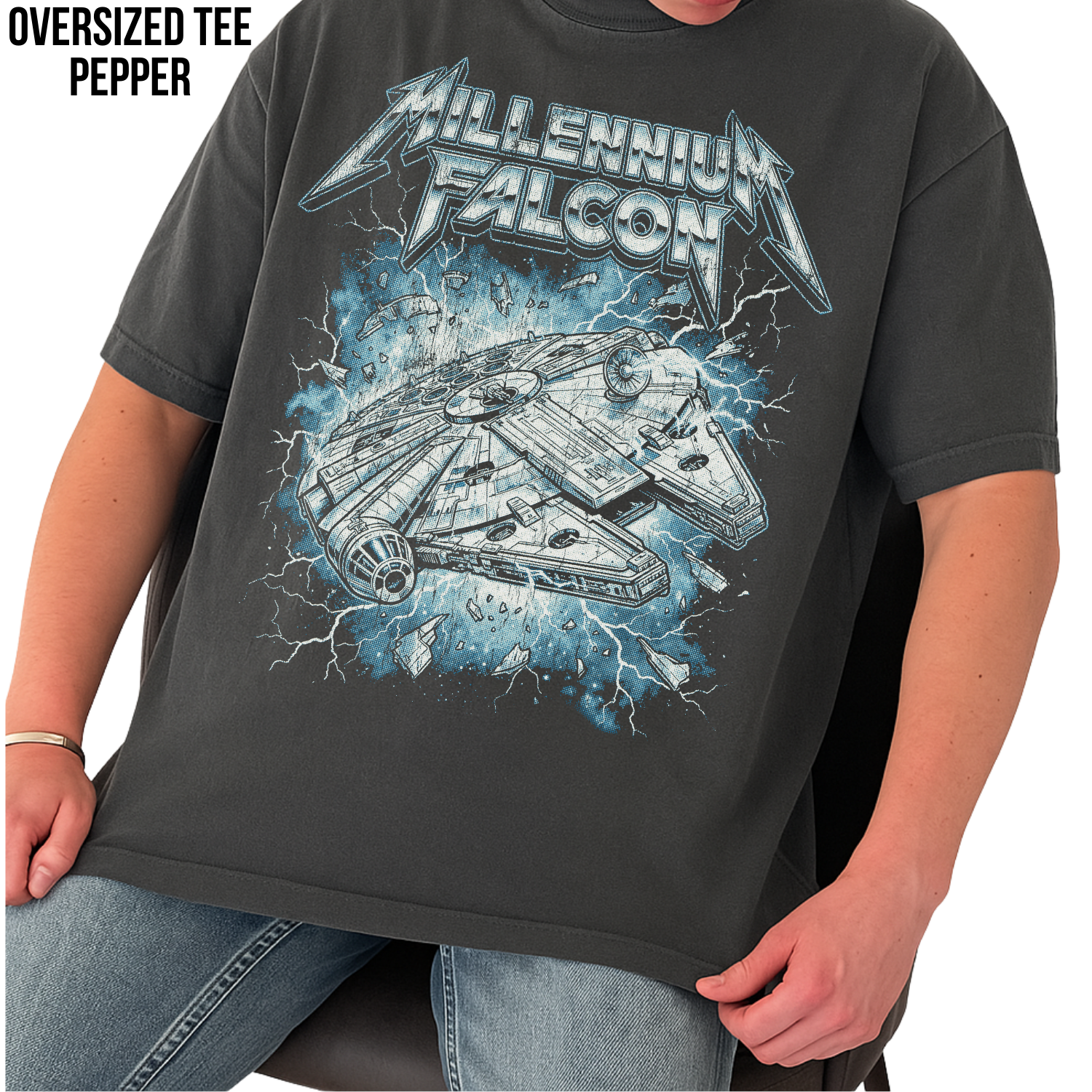 Millennium Falcon Heavy Metal Shirt — Star Wars Vintage Metal Band Tee