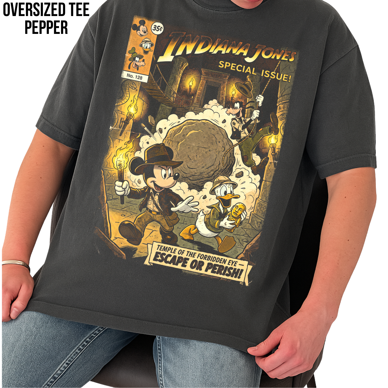 Indiana Jones Mickey Goofy Donald Shirt – Temple of the Forbidden Eye Adventure Tee