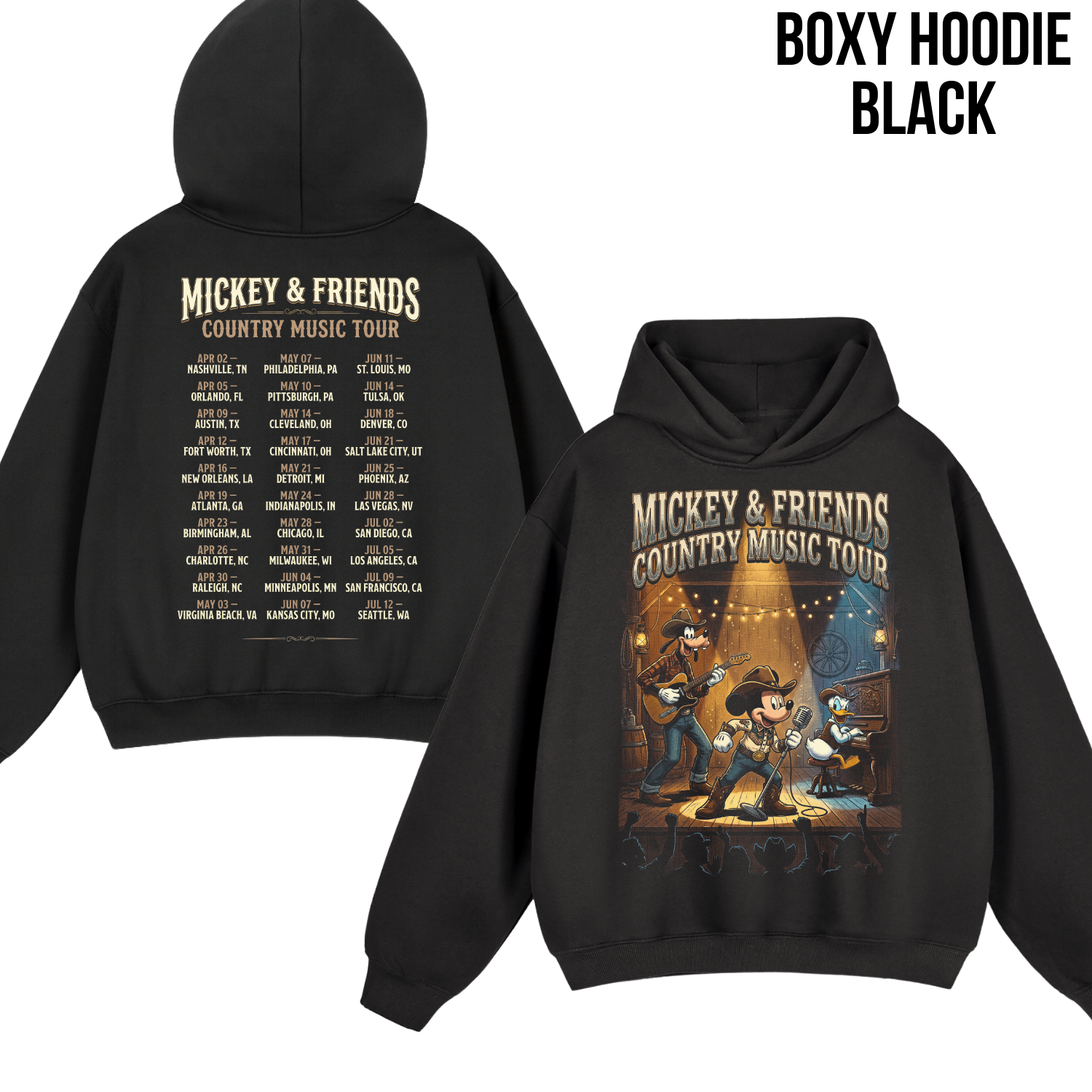 Mickey & Friends Country Music Tour Shirt – Mickey, Donald, Goofy Western Concert Tee