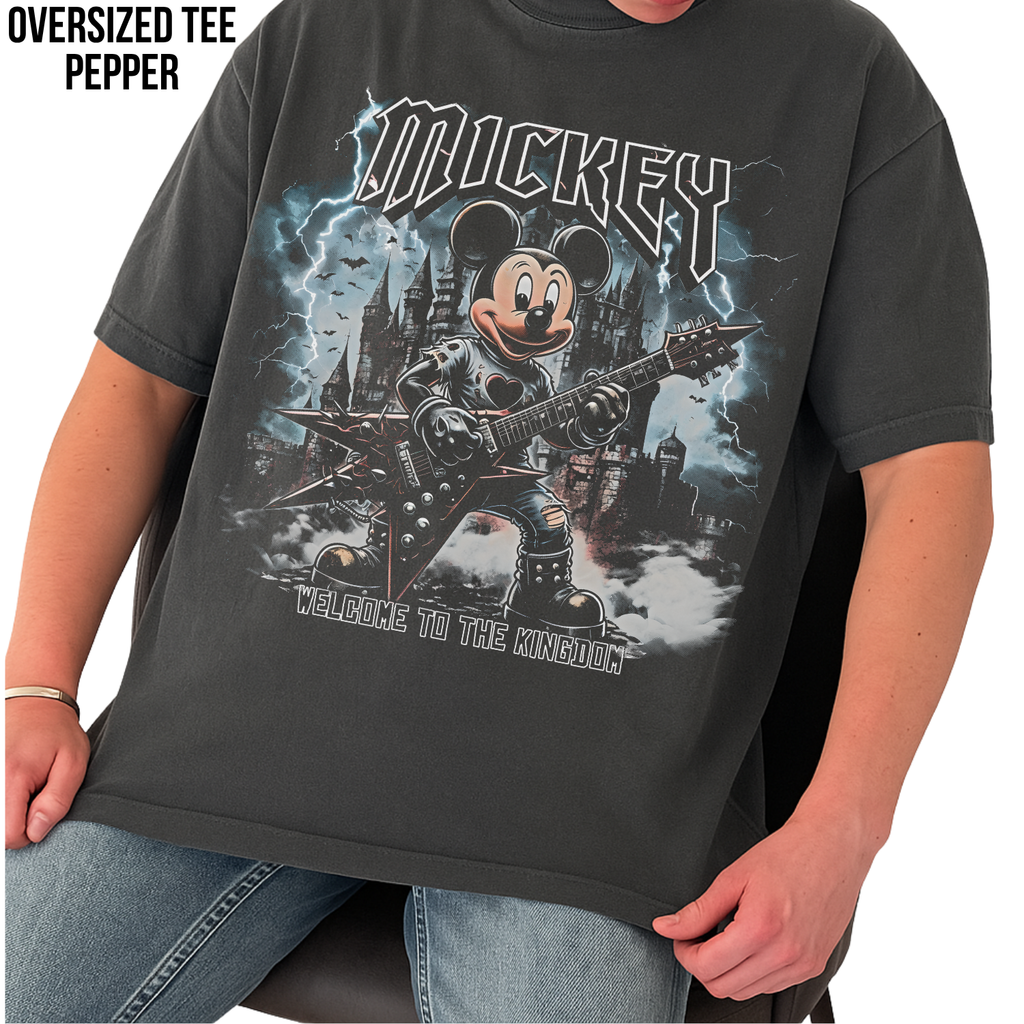 Disney Mickey Mouse Shirt – Welcome To The Kingdom Rock Tee, Mickey Mouse Heavy Metal Graphic Tee