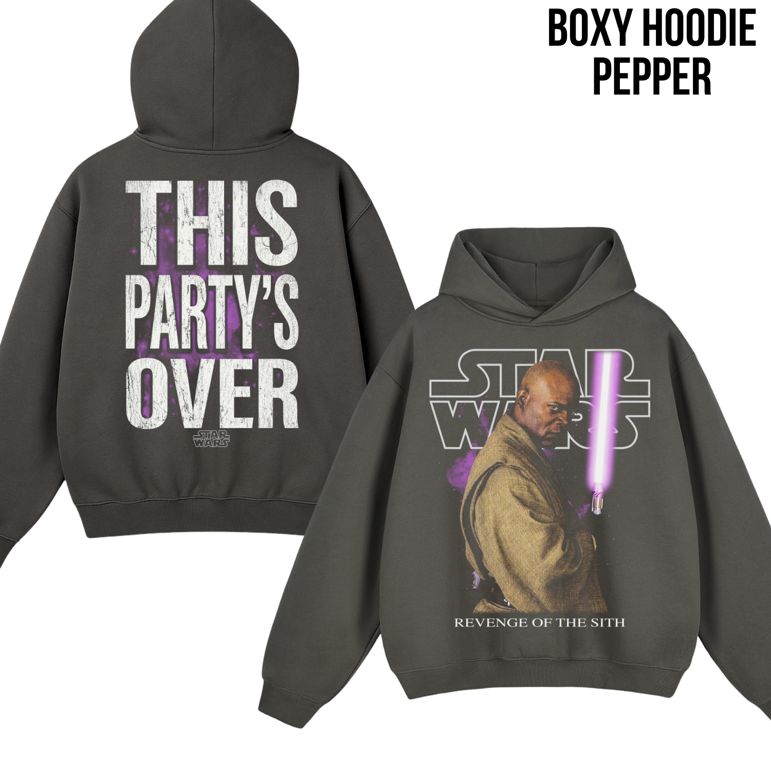 Star Wars Mace Windu Shirt – This Party's Over Double Sided Graphic Tee, Mace Windu Fan Gift, Revenge Of The Sith Shirt
