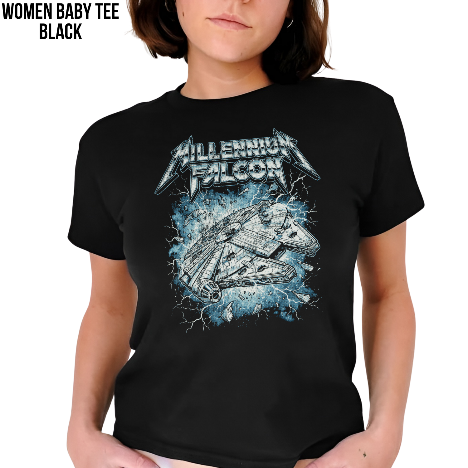 Millennium Falcon Heavy Metal Shirt — Star Wars Vintage Metal Band Tee