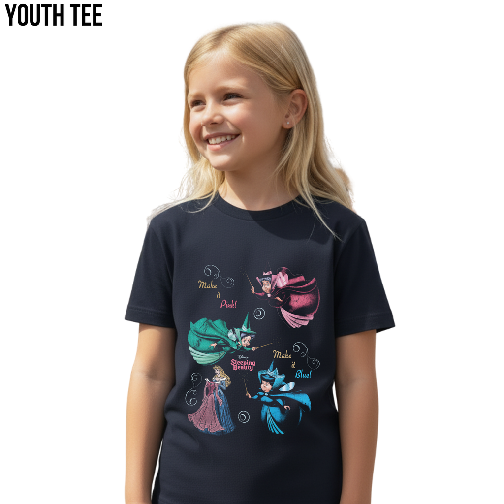 Sleeping Beauty Shirt – Make It Pink Make It Blue Fairy Godmothers Tee, Sleeping Beauty Graphic Shirt, Aurora Disney Fan Gift, Disney Princess Shirt
