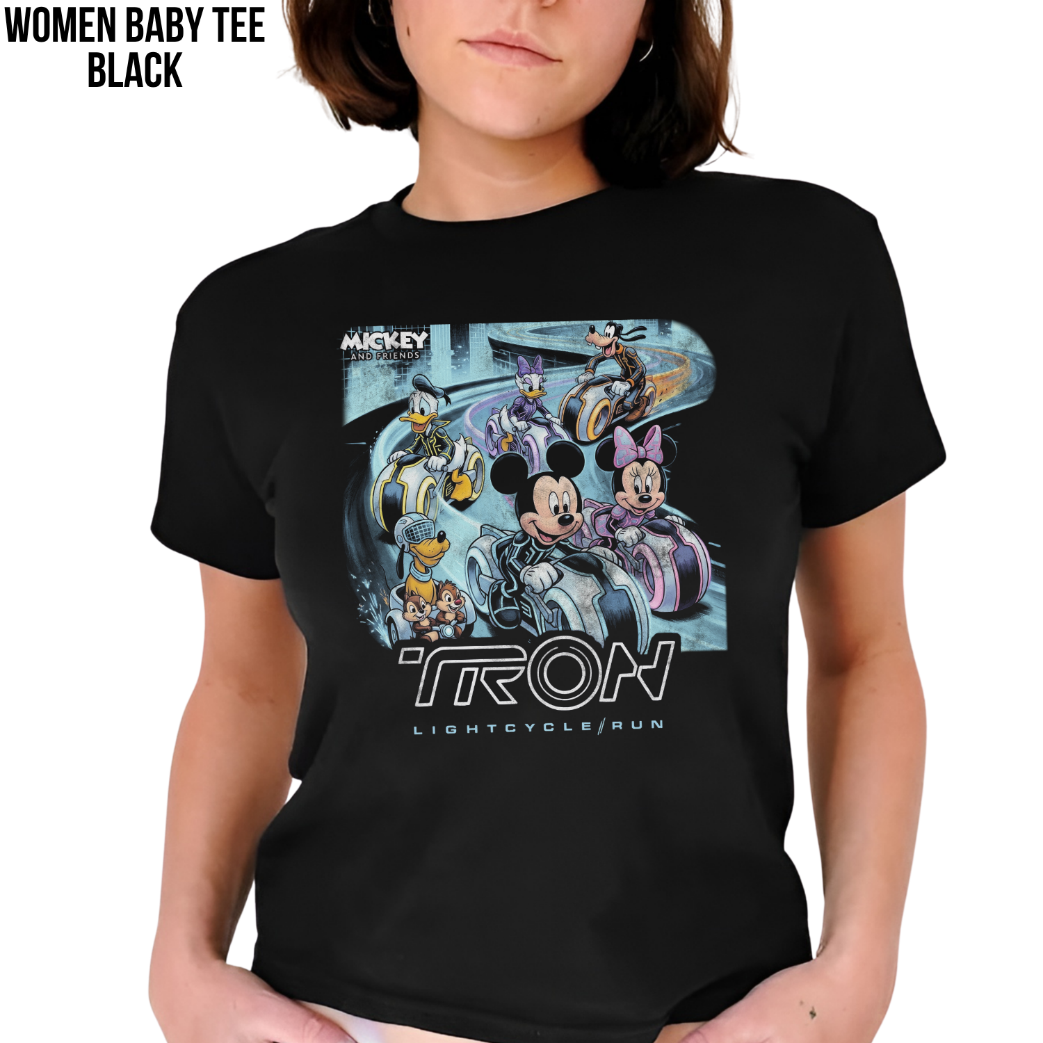 Retro Tron Disney Shirt - Mickey and Friends Lightcycle Run Shirt