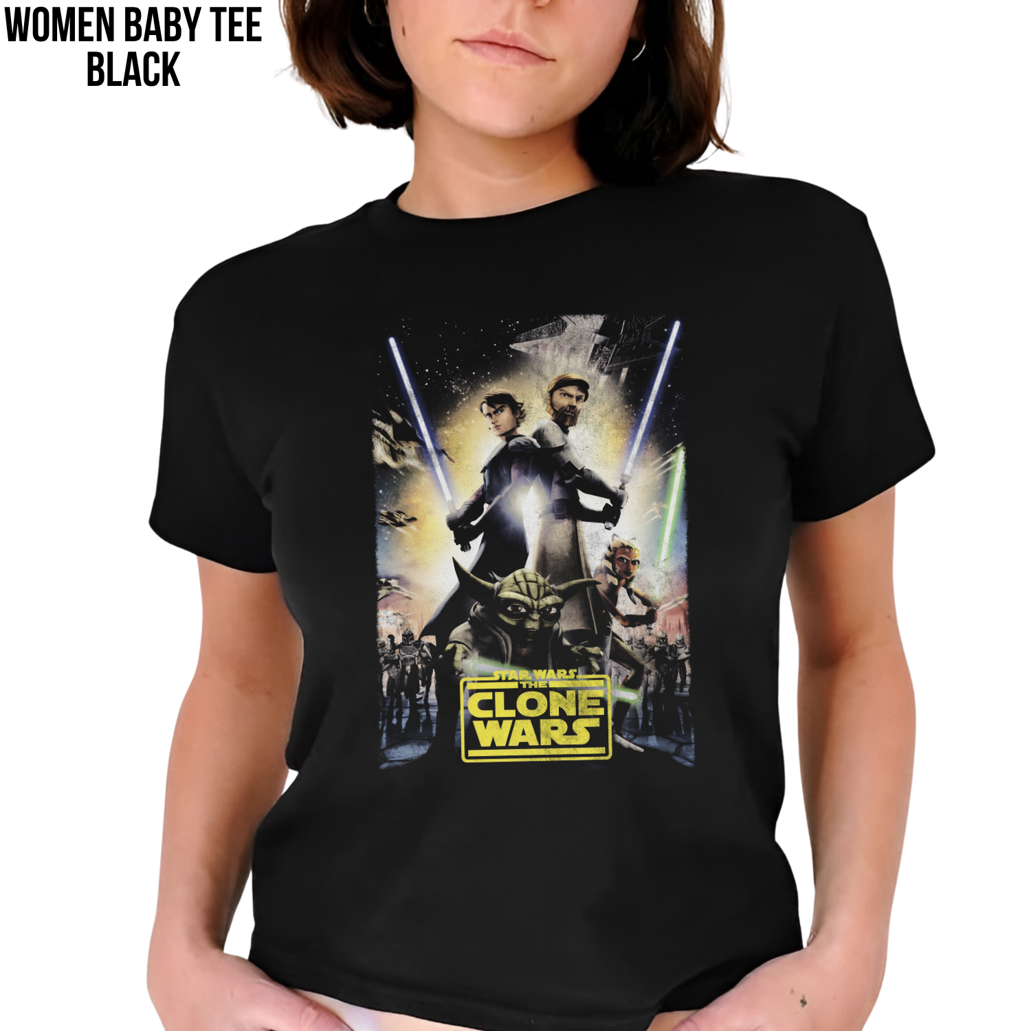 Star Wars The Clone Wars Shirt – Anakin Obi-Wan Ahsoka Yoda Graphic Tee