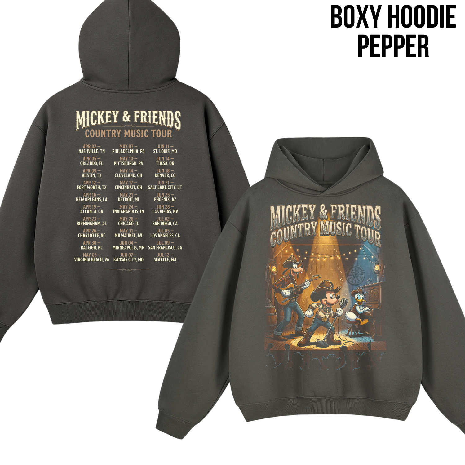 Mickey & Friends Country Music Tour Shirt – Mickey, Donald, Goofy Western Concert Tee