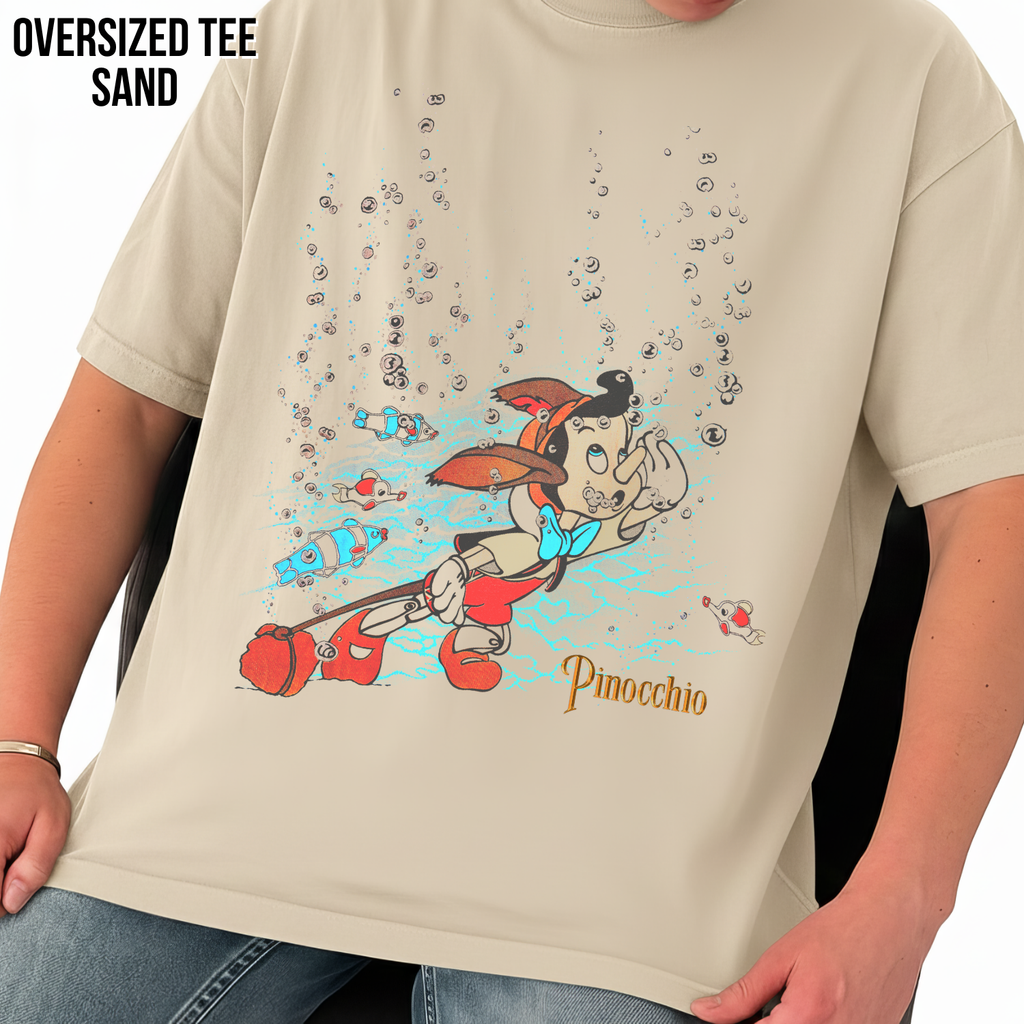 Pinocchio Shirt – Disney Pinocchio Underwater Scene Graphic Tee, Pinocchio Disney Fan Gift, Disney Classic Animated Shirt, Disney Nostalgia Tee
