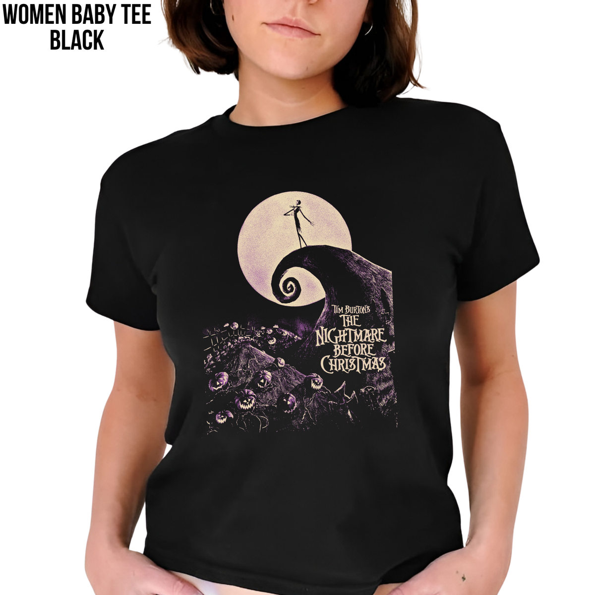 Nightmare Before Christmas Shirt – Tim Burton Nightmare Before Christmas Vintage Graphic Shirt, Jack Skellington Spiral Hill Tee, Disney Fan Gift, Halloween Movie Merch