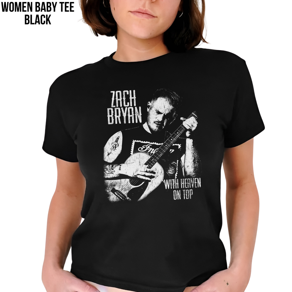 Vintage Zach Bryan Shirt – With Heaven On Top Tee