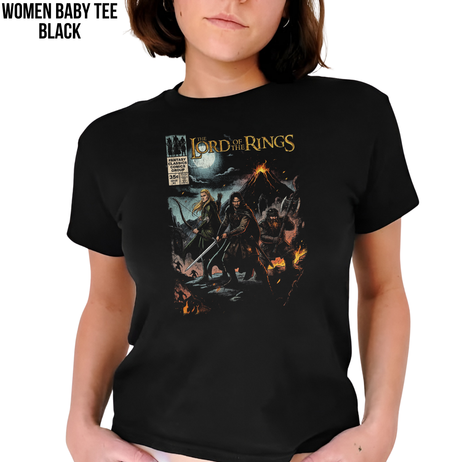 Lord of the Rings Comic Shirt – Aragorn, Legolas & Gimli Vintage Tee