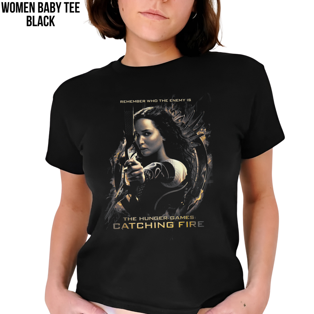 Hunger Games Catching Fire Shirt – Katniss Mockingjay Poster Graphic Tee, Katniss Everdeen Fan Gift