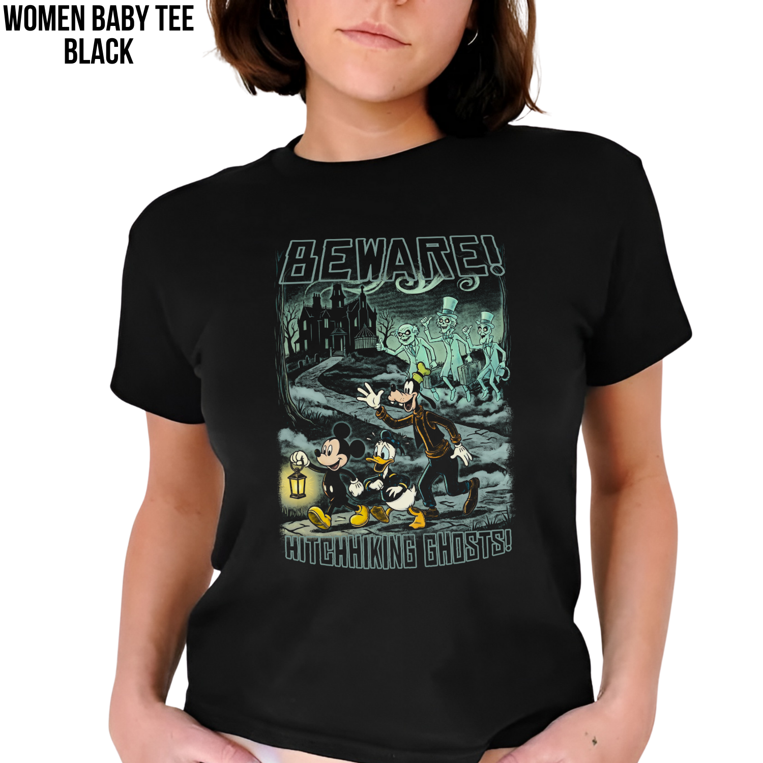 Haunted Mansion Shirt – Mickey, Donald & Goofy Hitchhiking Ghosts Vintage Tee