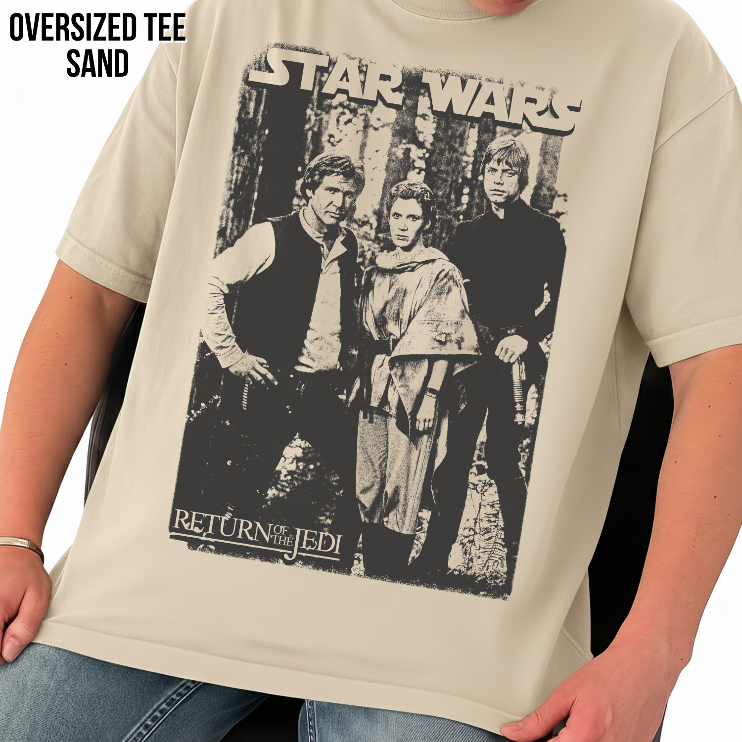 Star Wars Return Of The Jedi Shirt – Han Leia Luke Endor Graphic Tee, Star Wars Fan Gift, Original Trilogy Black and White Tee
