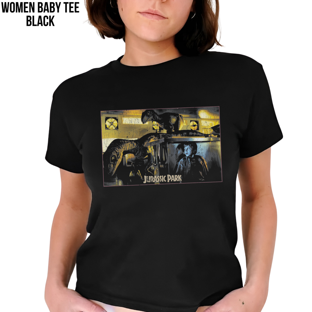 Jurassic Park Shirt – Raptor Kitchen Scene Graphic Tee, Jurassic Park Fan Gift, Clever Girl Dinosaur Movie Shirt