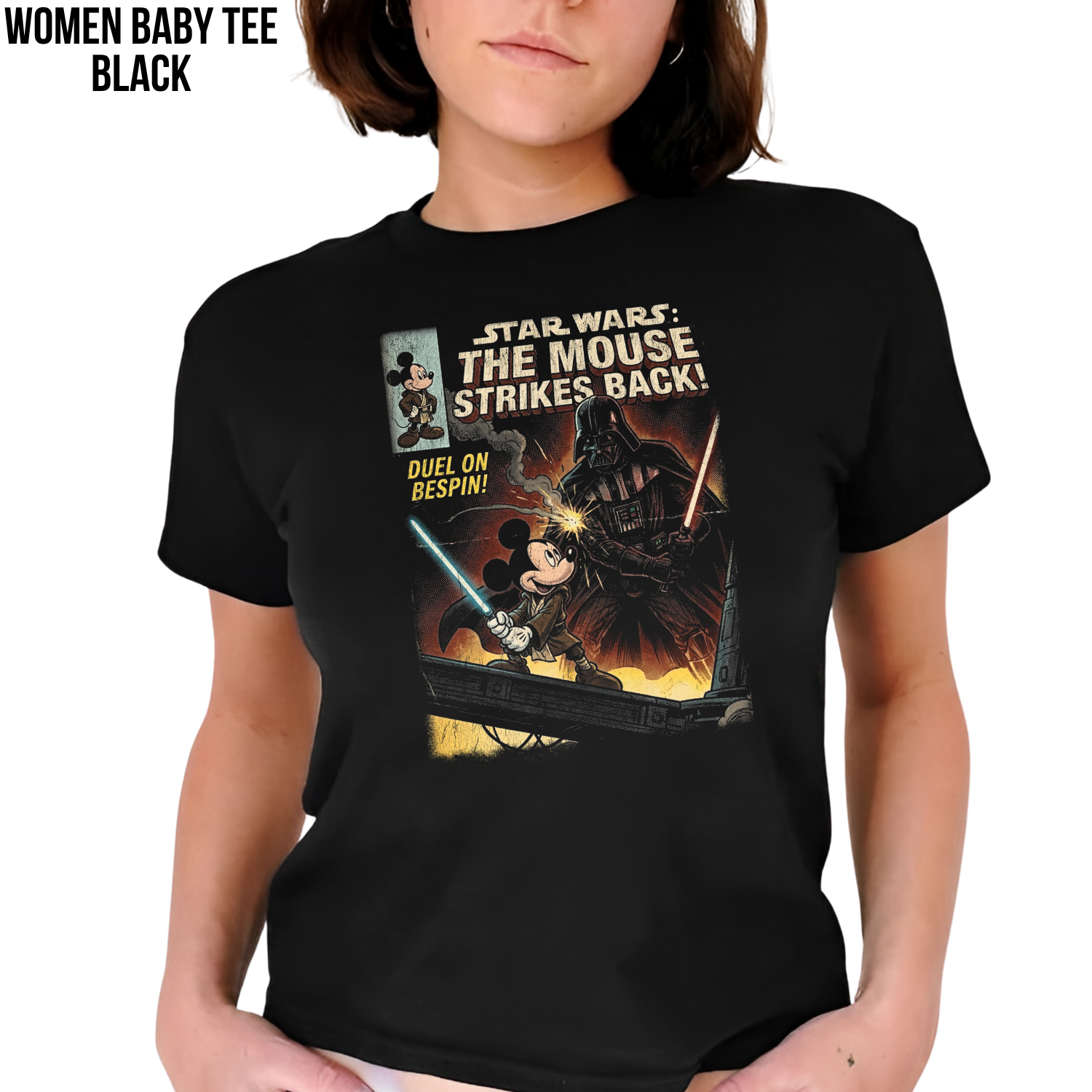 Star Wars Mickey vs Vader Shirt – The Mouse Strikes Back Vintage Comic Tee