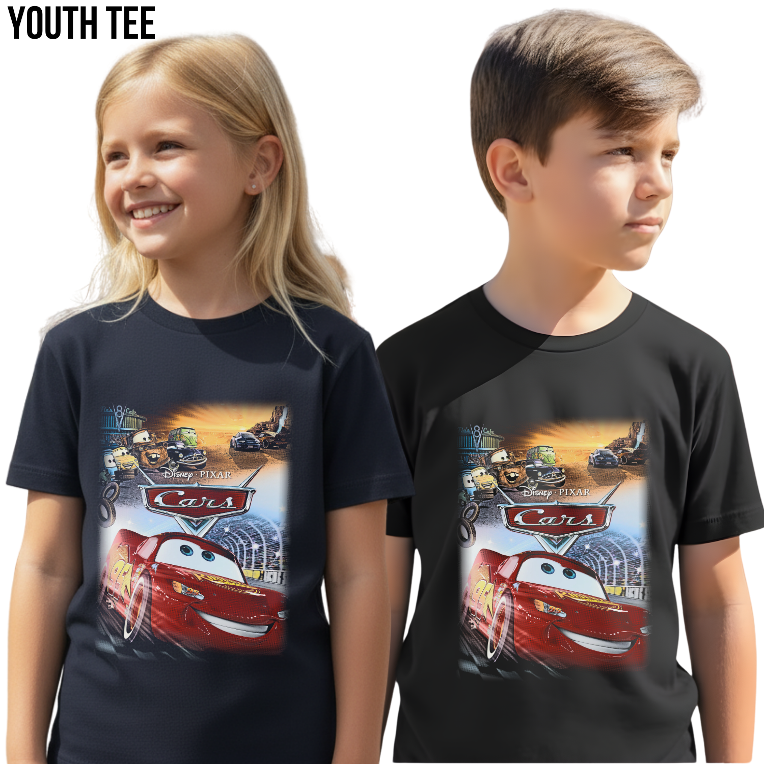 Disney Pixar Cars Shirt – Lightning McQueen and Mater Graphic Tee