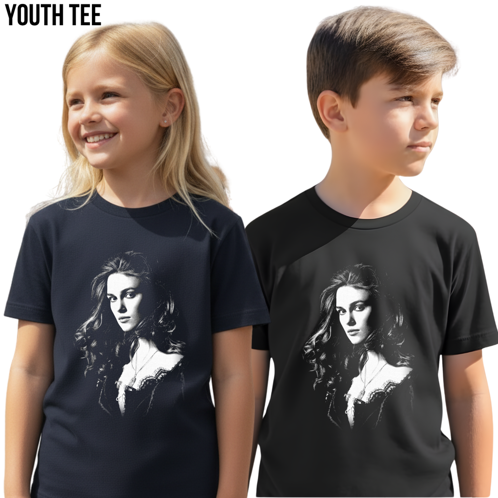 Elizabeth Swann Shirt – Fluch der Karibik Elizabeth Swann Portrait T-Shirt, Keira Knightley Piraten Fan Geschenk, Elizabeth Swann Grafik Shirt, Disney Piraten Shirt