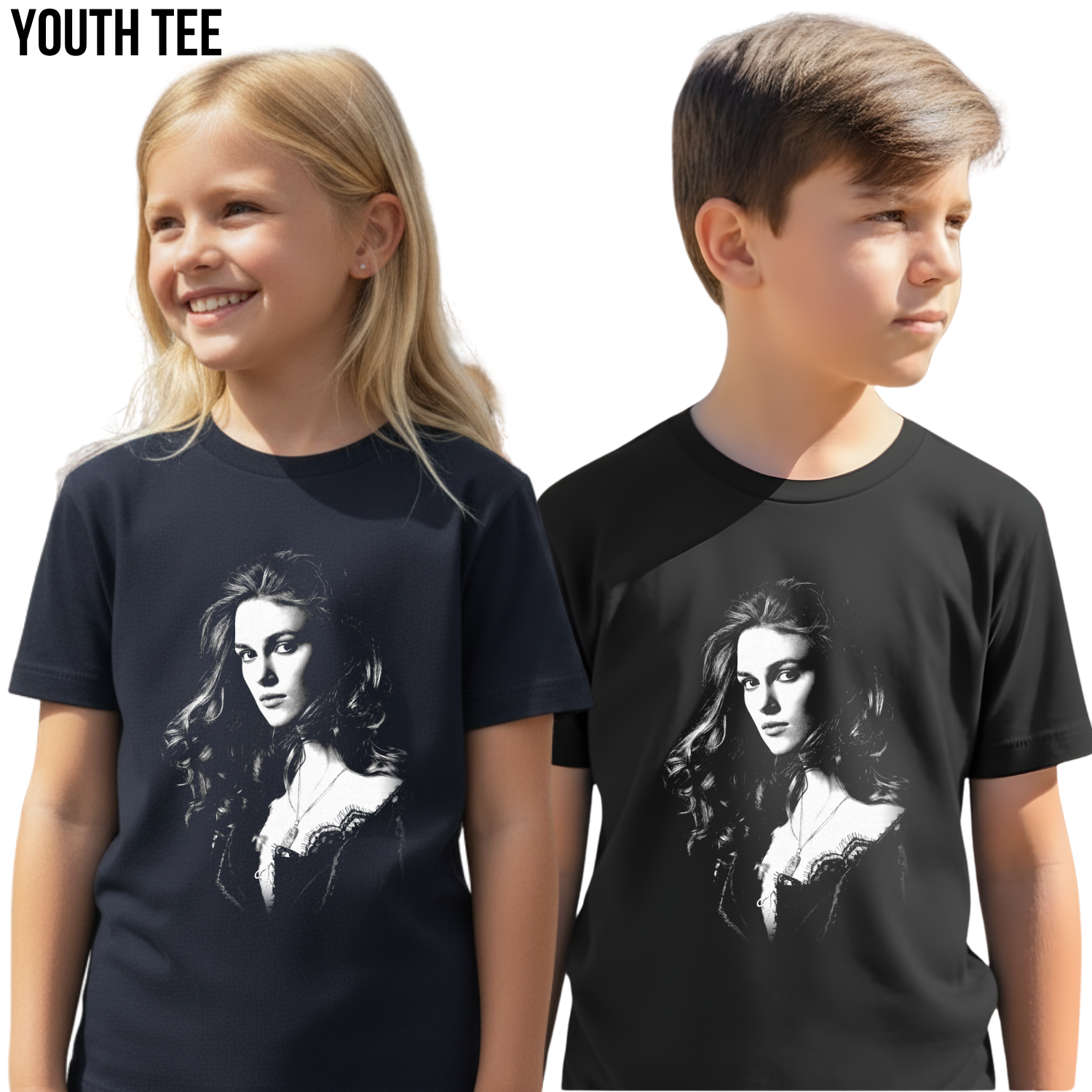 Elizabeth Swann Shirt – Fluch der Karibik Elizabeth Swann Portrait T-Shirt, Keira Knightley Piraten Fan Geschenk, Elizabeth Swann Grafik Shirt, Disney Piraten Shirt