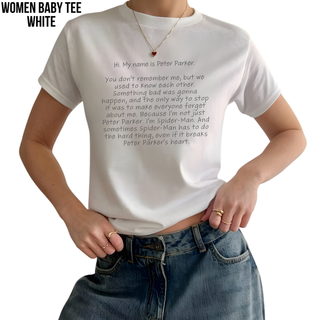 Spider-Man Shirt – Hi My Name Is Peter Parker Spider-Man No Way Home Quote Tee, Spider-Man Fan Gift, Tom Holland Spider-Man Shirt, Marvel Graphic Tee
