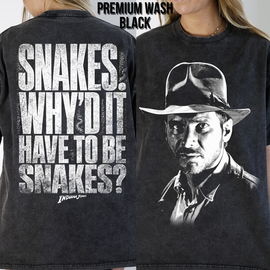 Vintage Indiana Jones Shirt: Snakes Why'd It Have To Be Snakes Tee, Raiders of the Lost Ark Shirt, Indiana Jones Movie Gift, Adventure Tee