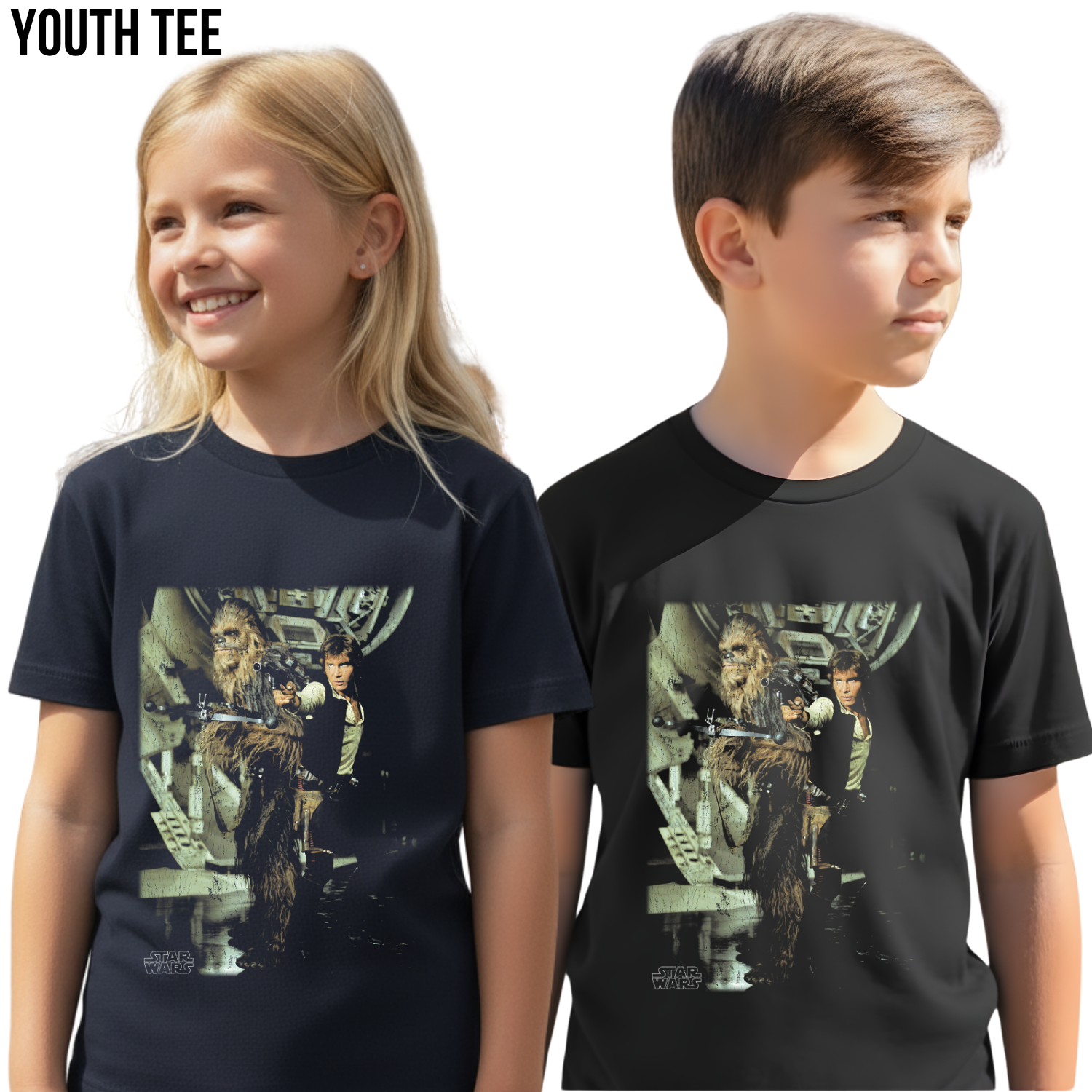 Star Wars Han Solo and Chewbacca Shirt – Millennium Falcon Graphic Tee, Star Wars Fan Gift, Original Trilogy Shirt