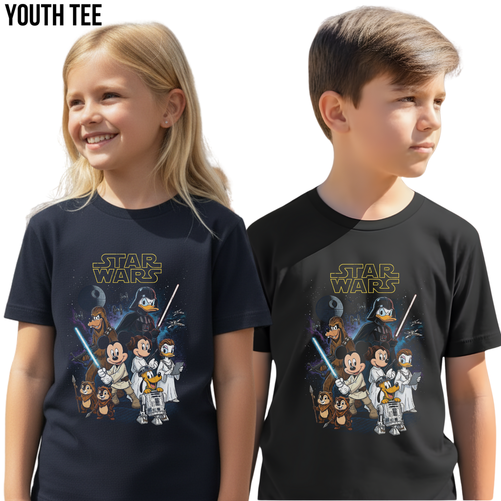Vintage Disney Star Wars Shirt — Mickey Jedi Crossover Graphic