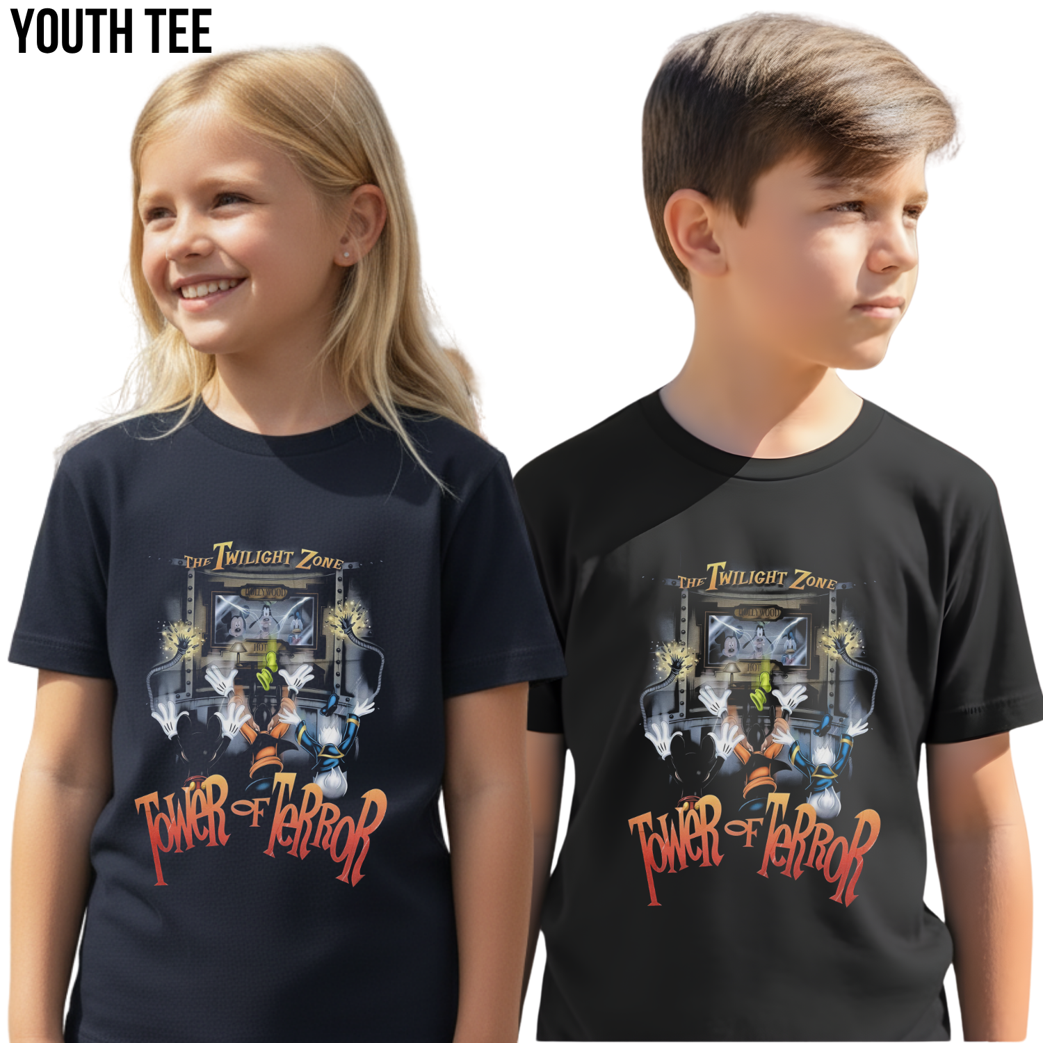 Vintage Tower of Terror Shirt – Disney Ride Tee with Mickey Donald Goofy