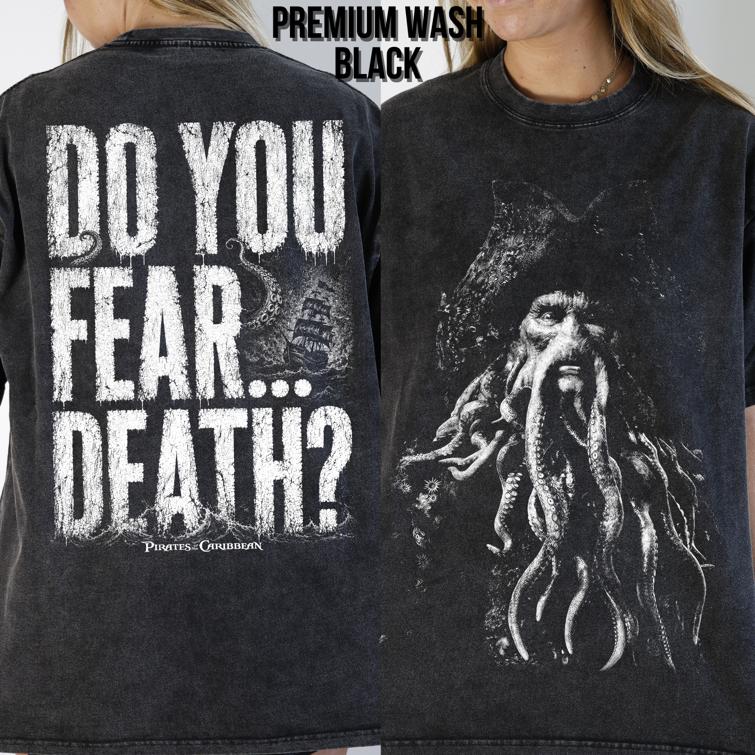 Davy Jones Shirt – Pirates of the Caribbean Davy Jones Do You Fear Death Double Sided Tee, Davy Jones Fan Gift, Pirates Villain Graphic Shirt, Disney Pirates Shirt