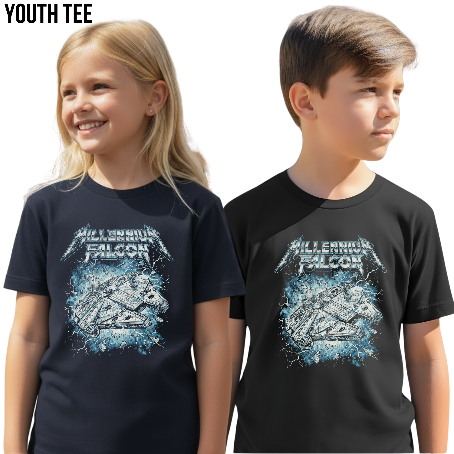 Millennium Falcon Heavy Metal Shirt — Star Wars Vintage Metal Band Tee