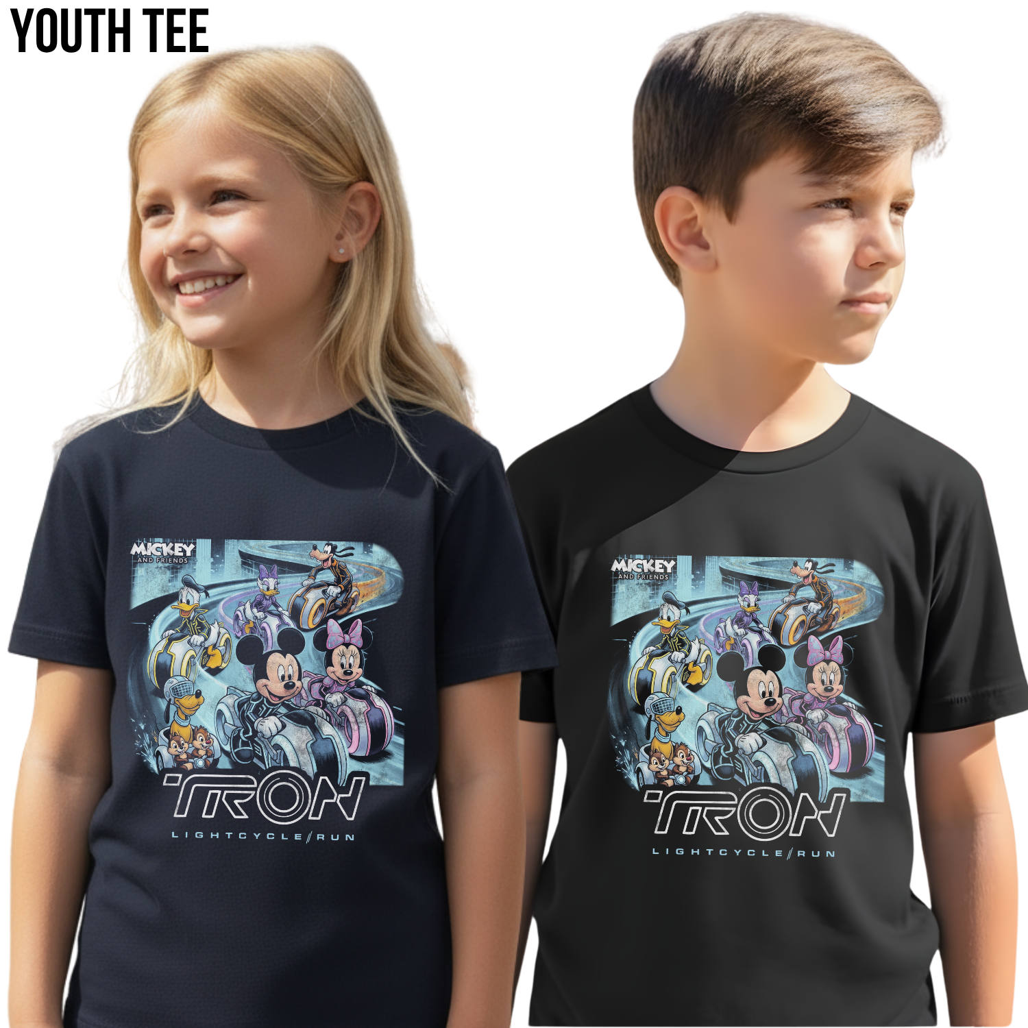 Retro Tron Disney Shirt - Mickey and Friends Lightcycle Run Shirt