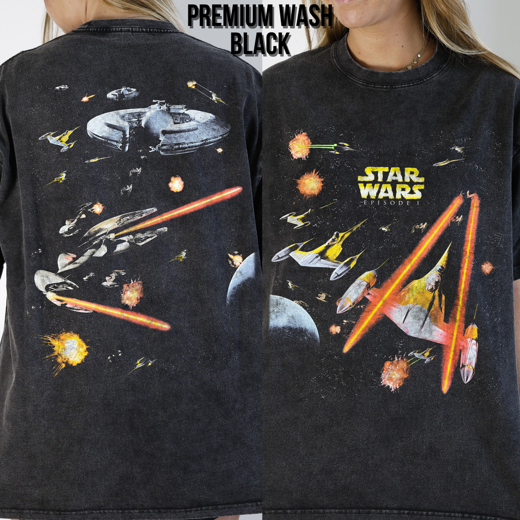 Star Wars Episode I Shirt – Star Wars The Phantom Menace Naboo Space Battle Double Sided Tee, Star Wars Fan Gift, Episode I Graphic Shirt, Star Wars Prequel Shirt