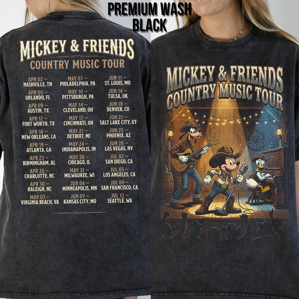 Mickey & Friends Country Music Tour Shirt – Mickey, Donald, Goofy Western Concert Tee